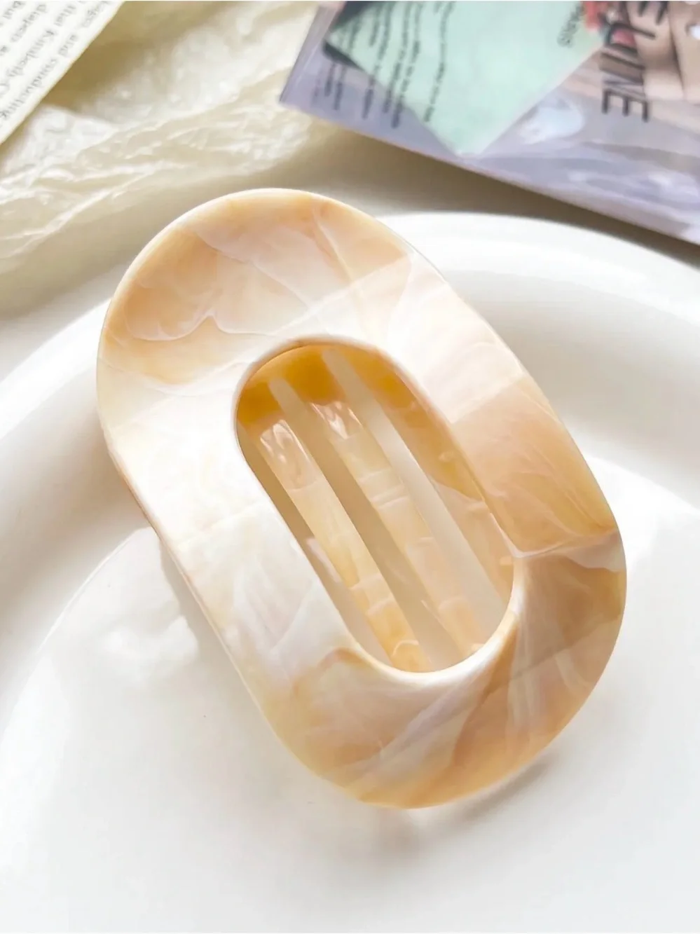 Marble  Oval Hair Claw Clip PICK 1